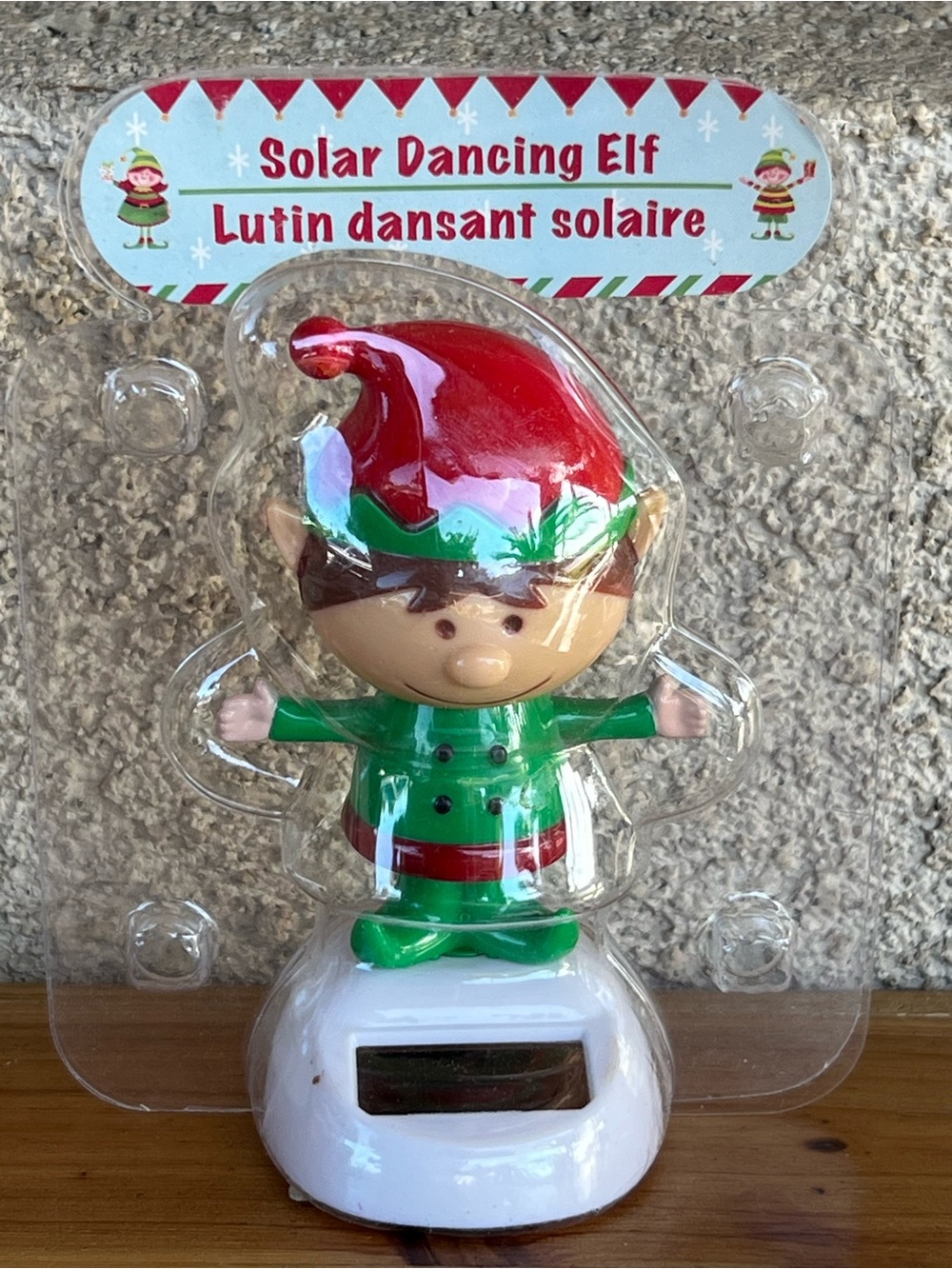 Solar Dancing Elf Figurine - Red & Green